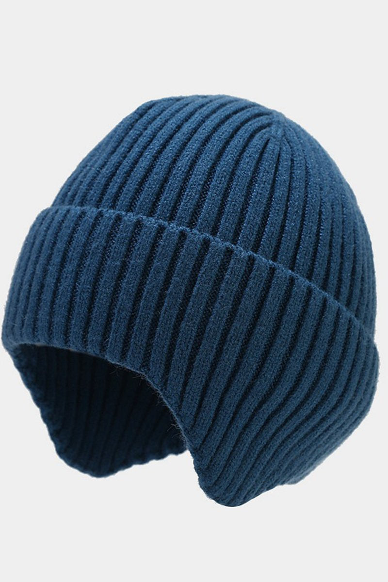 KNITTED SOLID CASUAL BEANIE