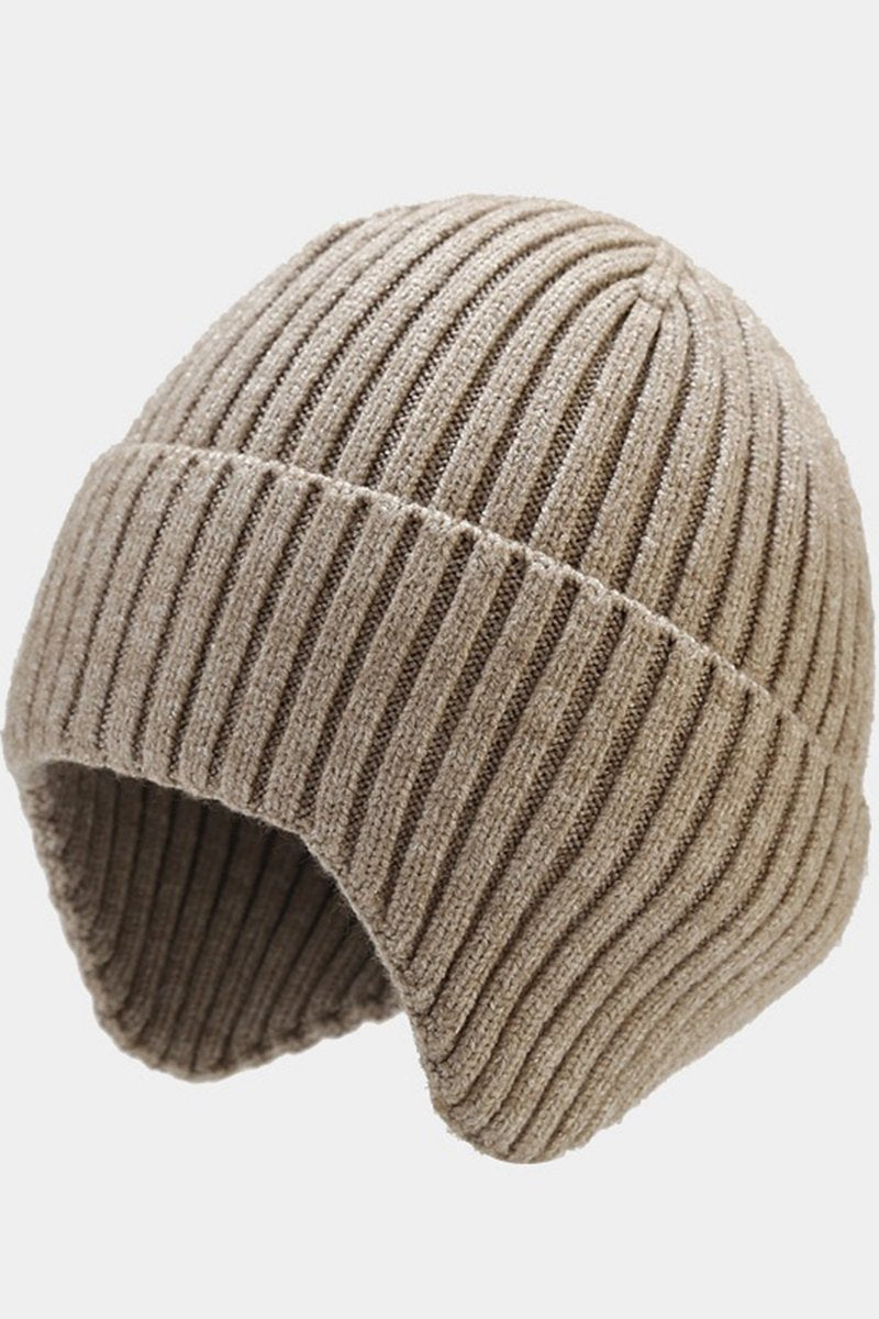 KNITTED SOLID CASUAL BEANIE