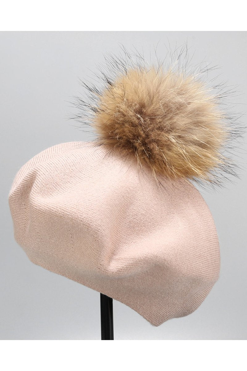 POMPOM WARM CASUAL BERET HAT