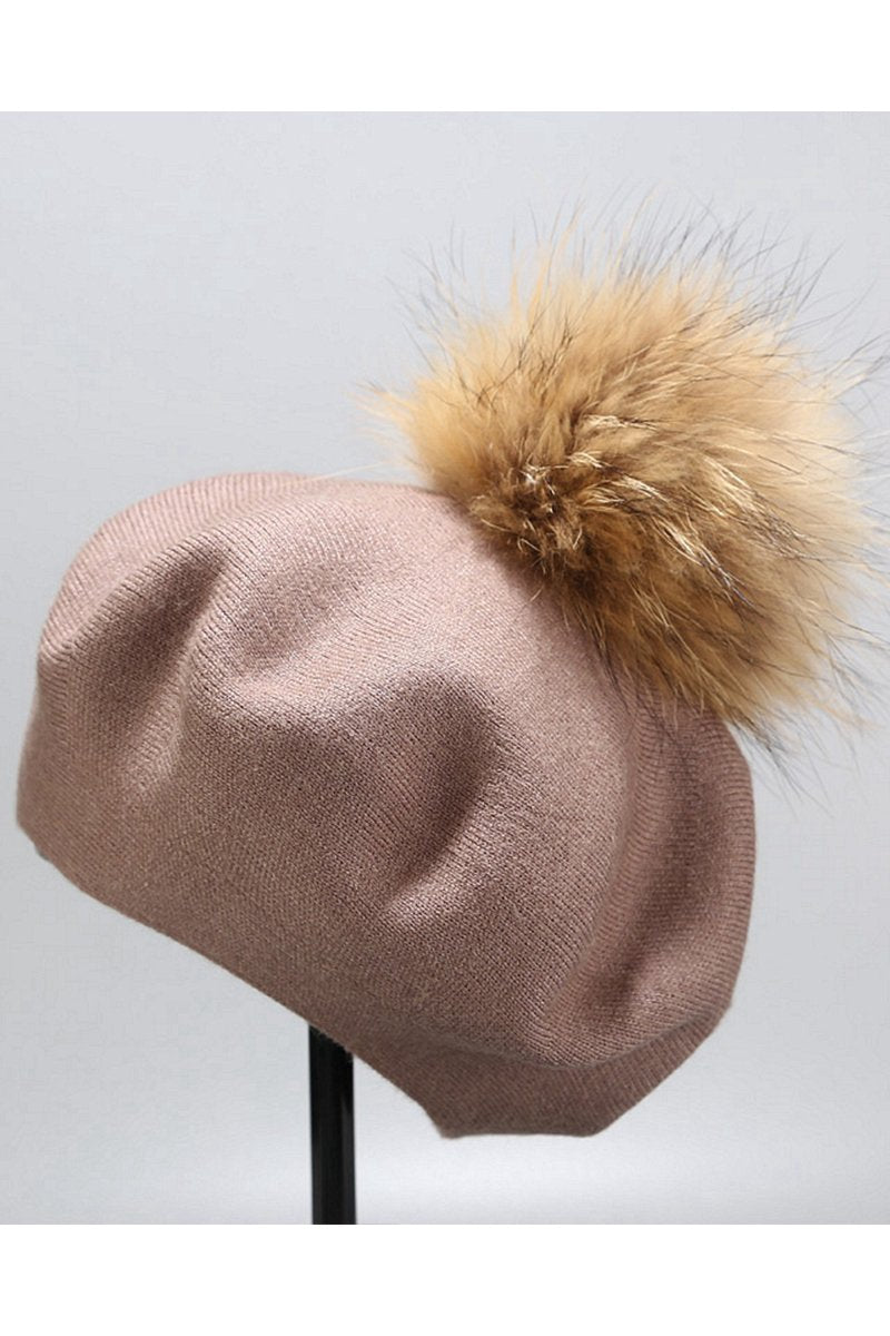 POMPOM WARM CASUAL BERET HAT