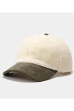 FLEECE CORDUROY BRIM WINTER BASEBALL CAP