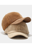 FLEECE CORDUROY BRIM WINTER BASEBALL CAP