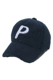 P LETTER EMBROIDERY WOOL BASEBALL CAP