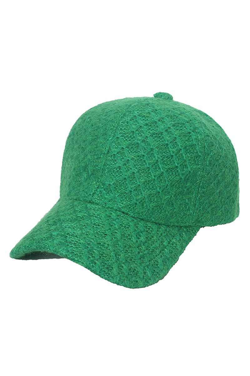 CURVED BRIM PLAID NET PATTERN BASEBALL CAP