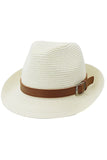 DANDY BELT SUMMER STRAW FEDORA HAT