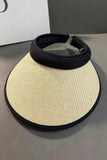 TWO TONE STRAW VISOR HAT