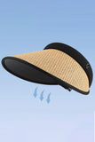 TWO TONE STRAW VISOR HAT