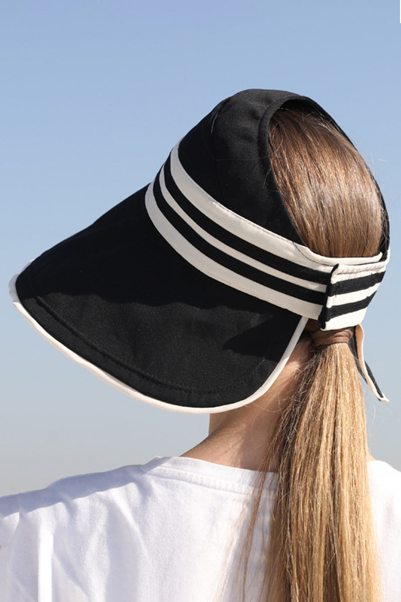 STRIPED PATTERN SUN VISOR HAT