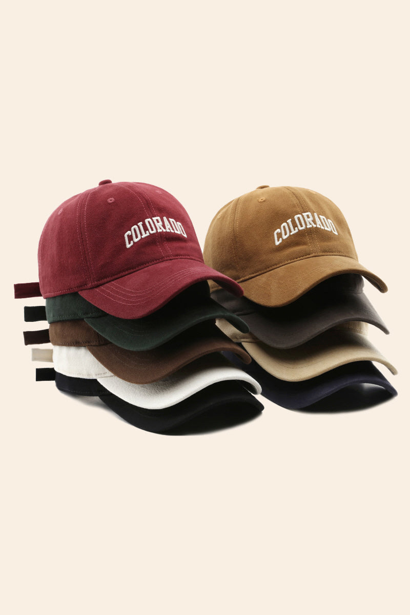 LETTER EMBROIDERED BASEBALL CAP