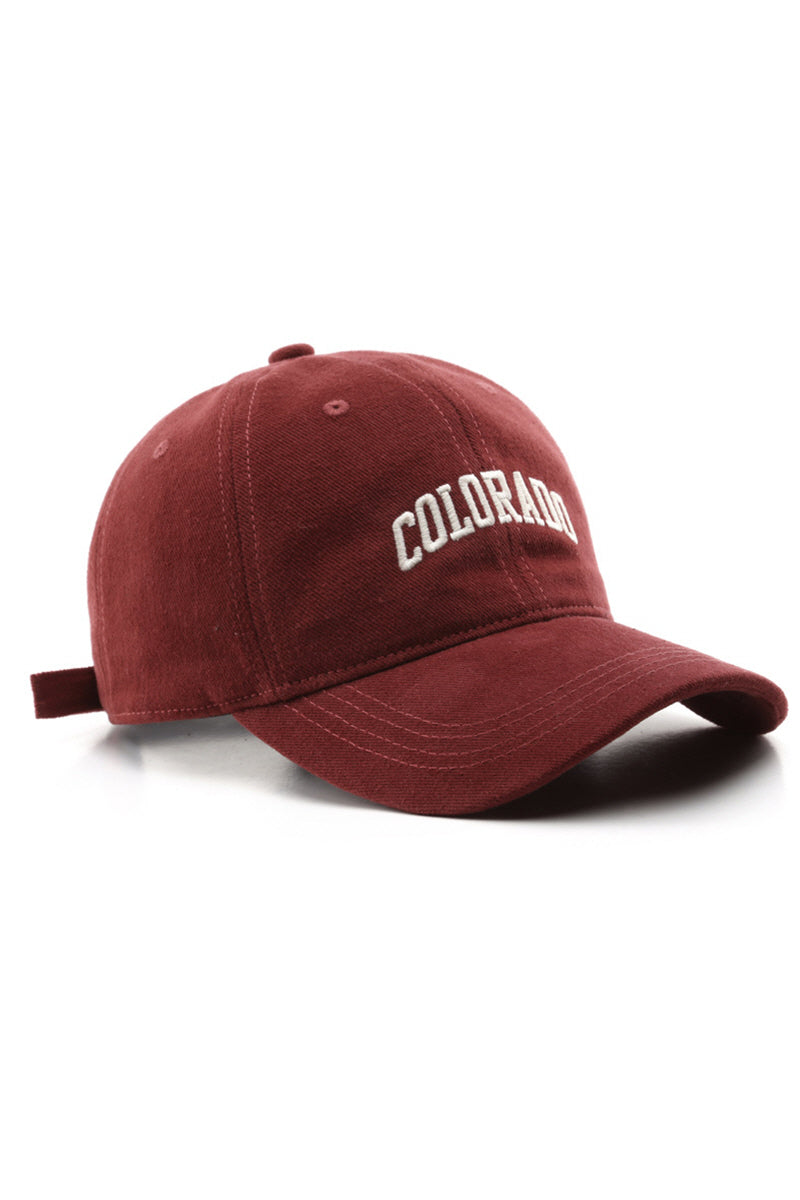 LETTER EMBROIDERED BASEBALL CAP