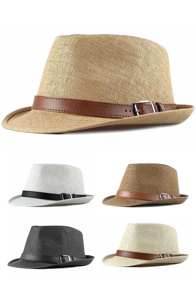 STRAW SUNSHADE RETRO STYLE FEDORA