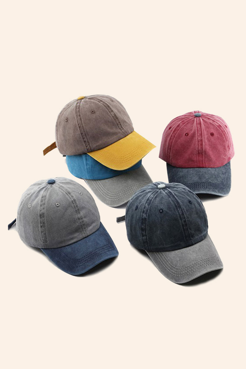 WOMEN FASHIONABLE COLOR-BLOCK BASEBALL CAP