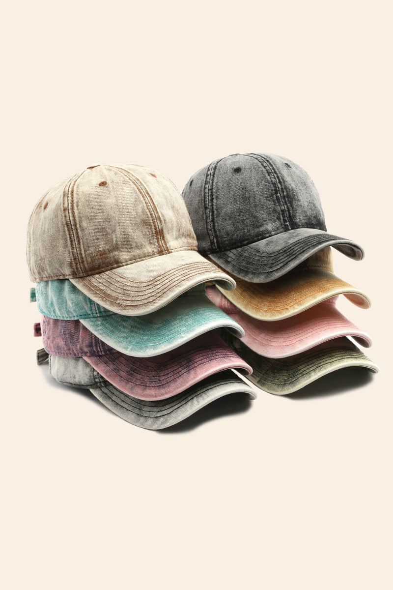 WOMEN WASHED SOLID CASUAL BASEBALL CAP