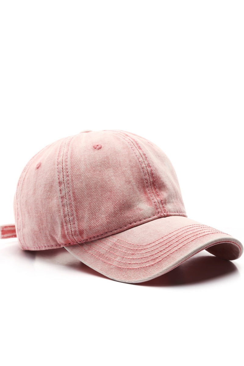 WOMEN WASHED SOLID CASUAL BASEBALL CAP