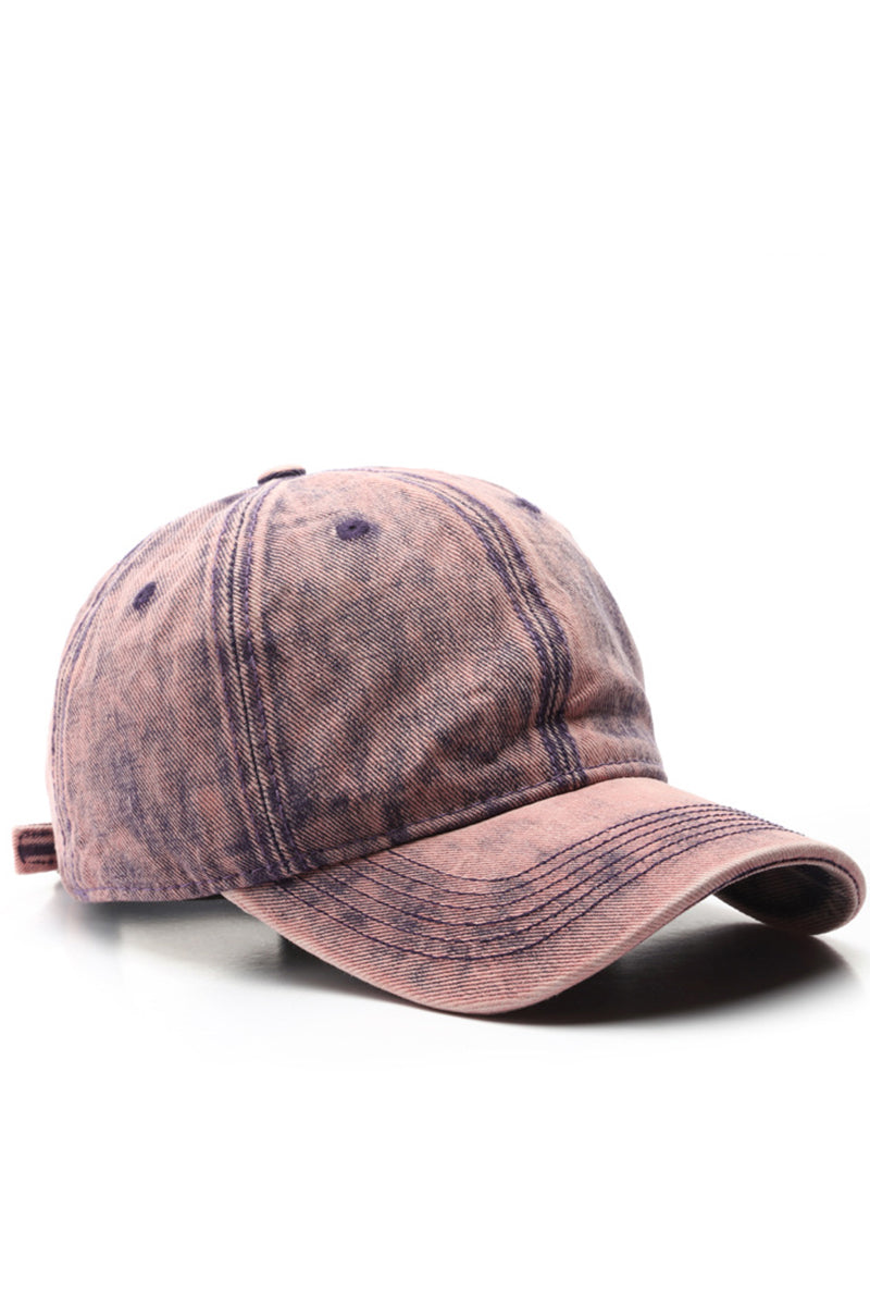 WOMEN WASHED SOLID CASUAL BASEBALL CAP