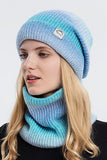 WOMEN GRADIENT COLOR BEANIE & INFINITY SCARF, 2PCS PER 1 PACK(HAT,SCARF)