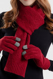 WOMEN KNITTED WARM GLOVE HAT AND SCARF SET, 3PCS PER 1 PACK(GLOVE,HAT,SCARF)