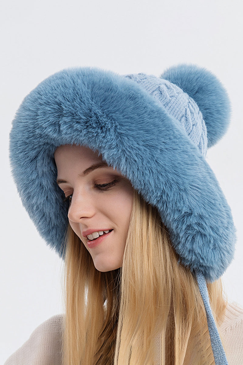 WOMEN WARM PLUSH BALL DECORATIVE HAT