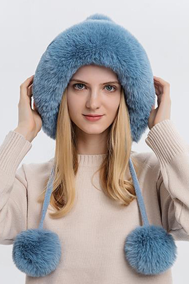 WOMEN WARM PLUSH BALL DECORATIVE HAT