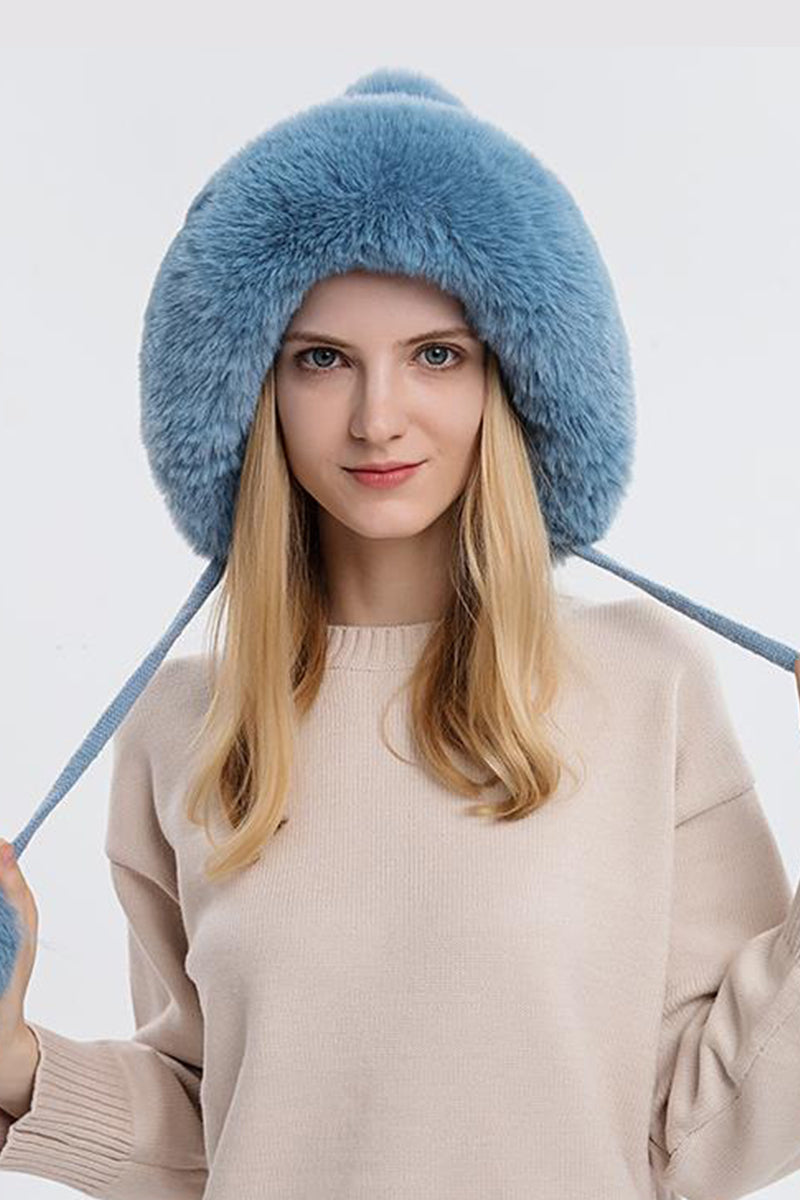 WOMEN WARM PLUSH BALL DECORATIVE HAT