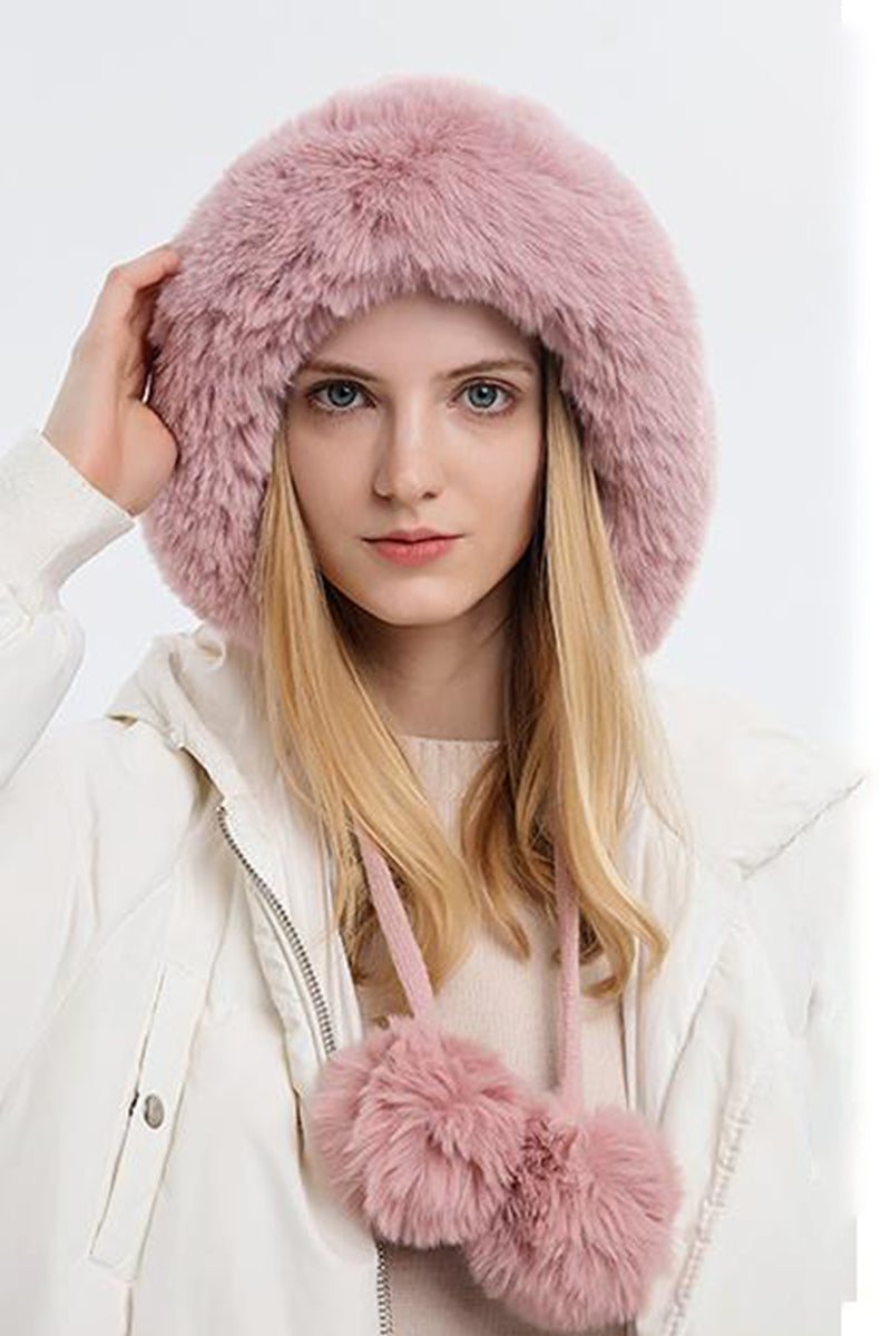 WOMEN WARM PLUSH BALL DECORATIVE HAT