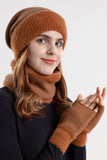 WOMEN KNITTED GLOVE HAT AND SCARF SET, 2PCS PER 1 PACK (HAT,SCARF,GLOVE)