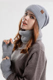WOMEN KNITTED GLOVE HAT AND SCARF SET, 2PCS PER 1 PACK (HAT,SCARF,GLOVE)