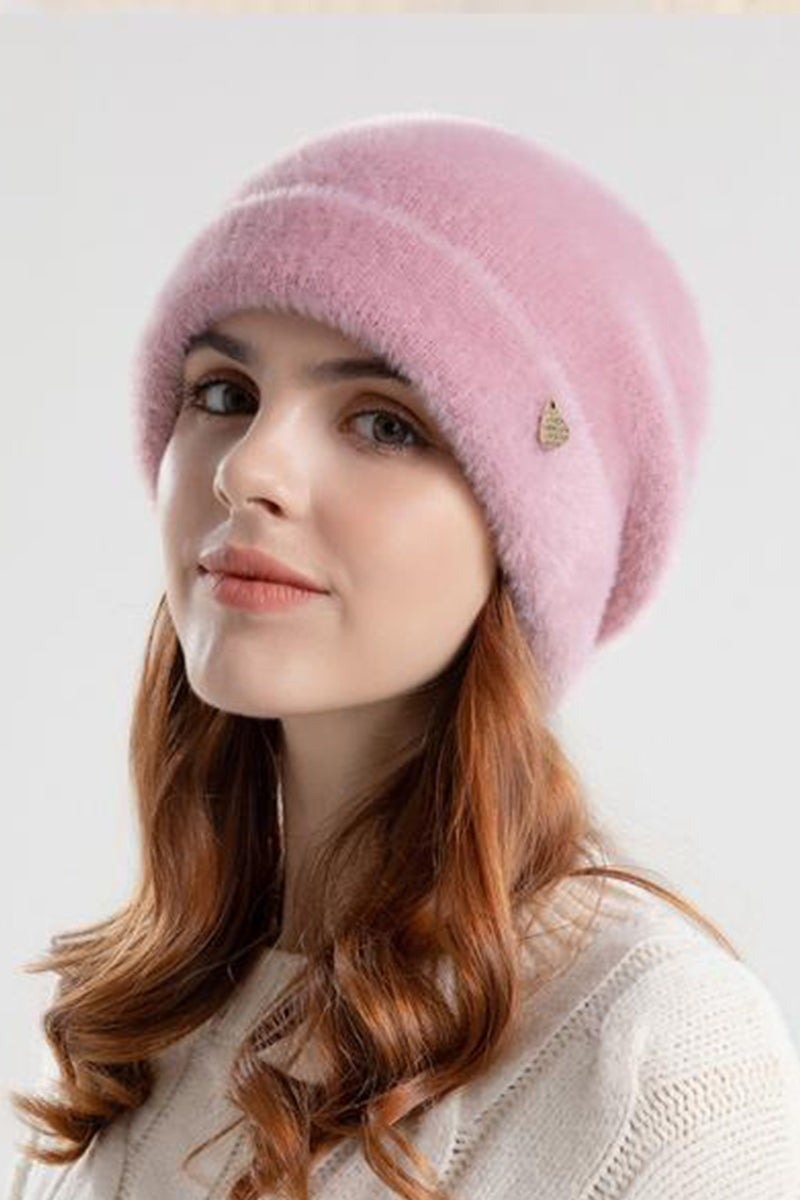 WOMEN SOLID COLOR KNITTED HAT