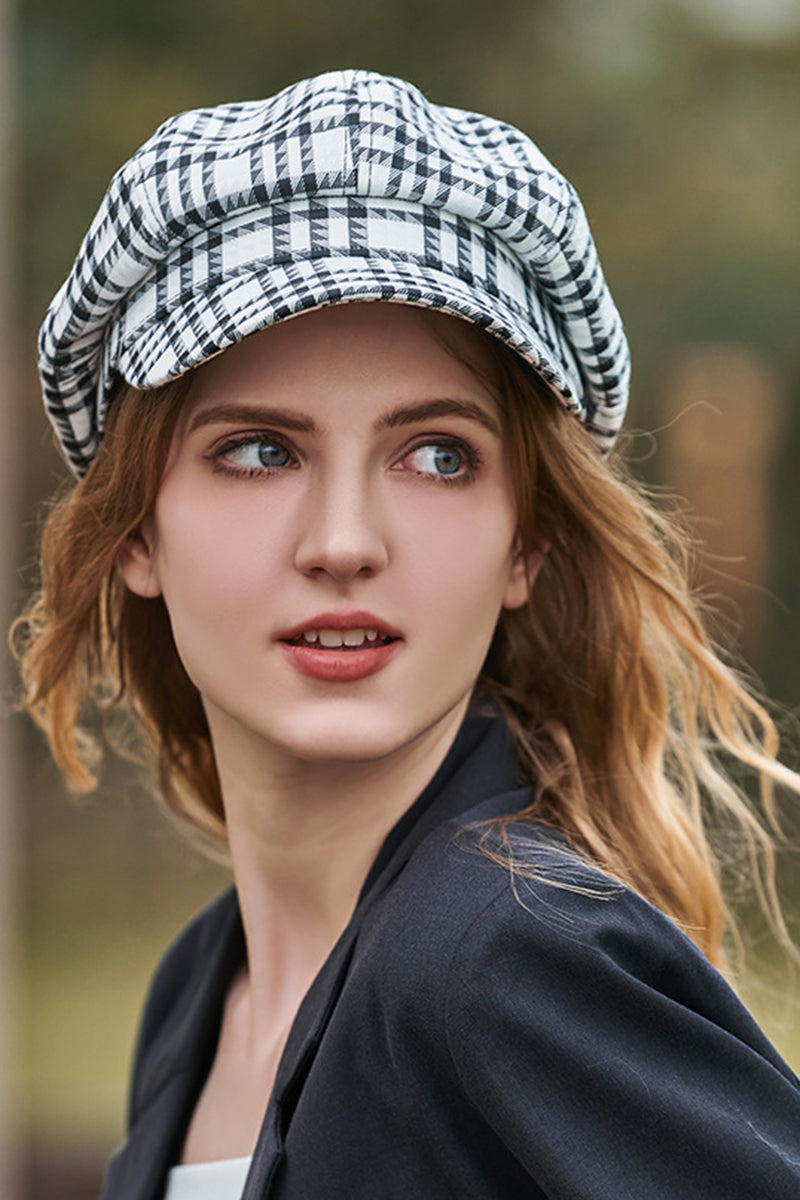 WOMEN RETRO CASUAL STREET PLAID DUCK TONGUE BERET