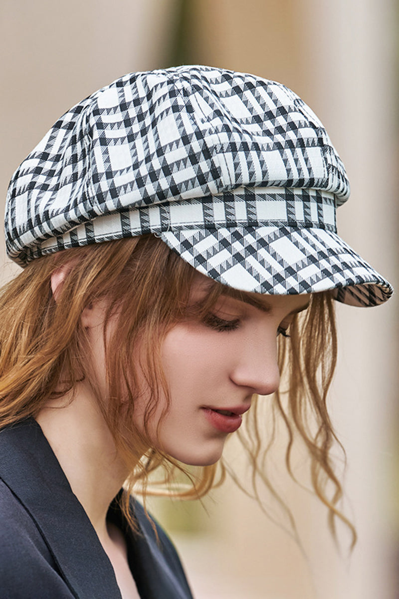 WOMEN RETRO CASUAL STREET PLAID DUCK TONGUE BERET