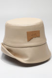 WOMEN SIMPLE DOUBLE SIDED PU LEATHER BUCKET CAP