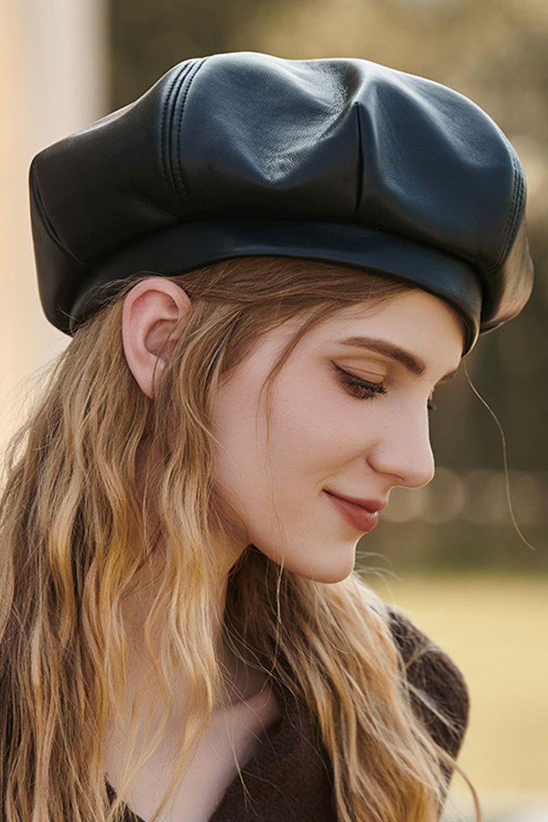 WONEN FASHION PU LEATHER BERET