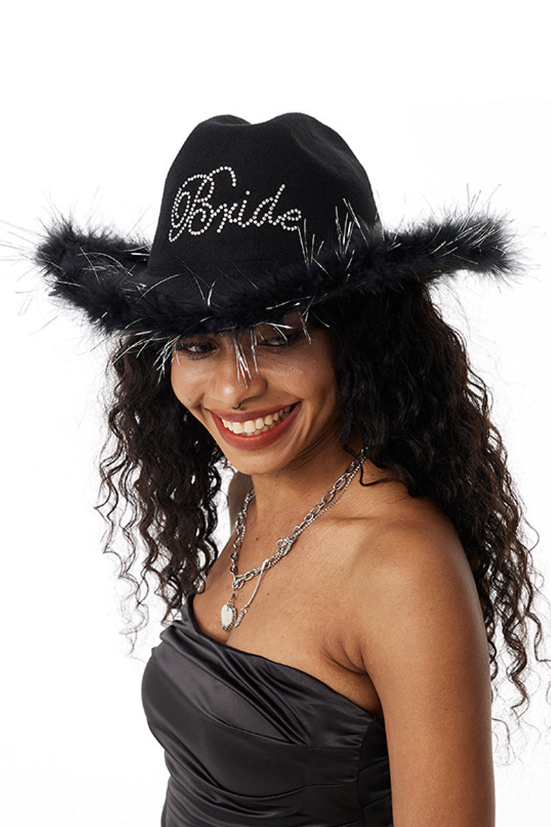 BIG HAT BRIM LETTER SOLID COLOR JAZZ COWBOY HAT