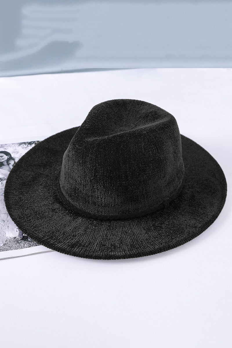 WOMEN FOLDABLE WIDE BRIM FELT BOWLER FEDORA