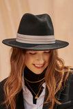 WOMEN WIDE BRIM WARM STYLE BELT PANAMA HAT