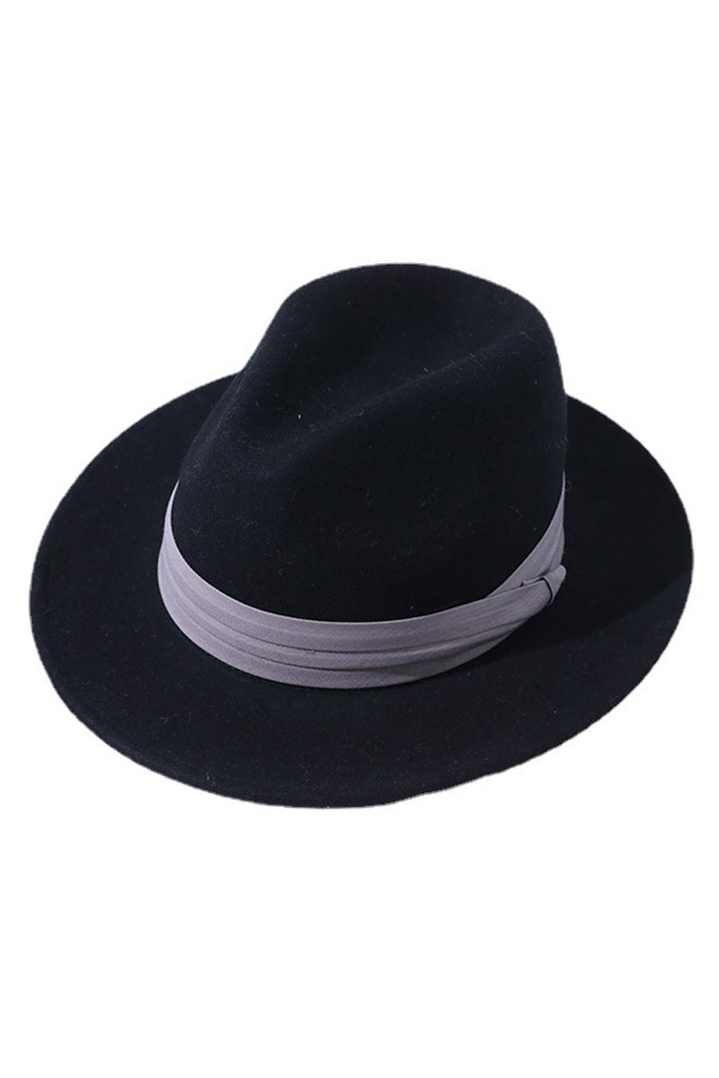 WOMEN WIDE BRIM WARM STYLE BELT PANAMA HAT