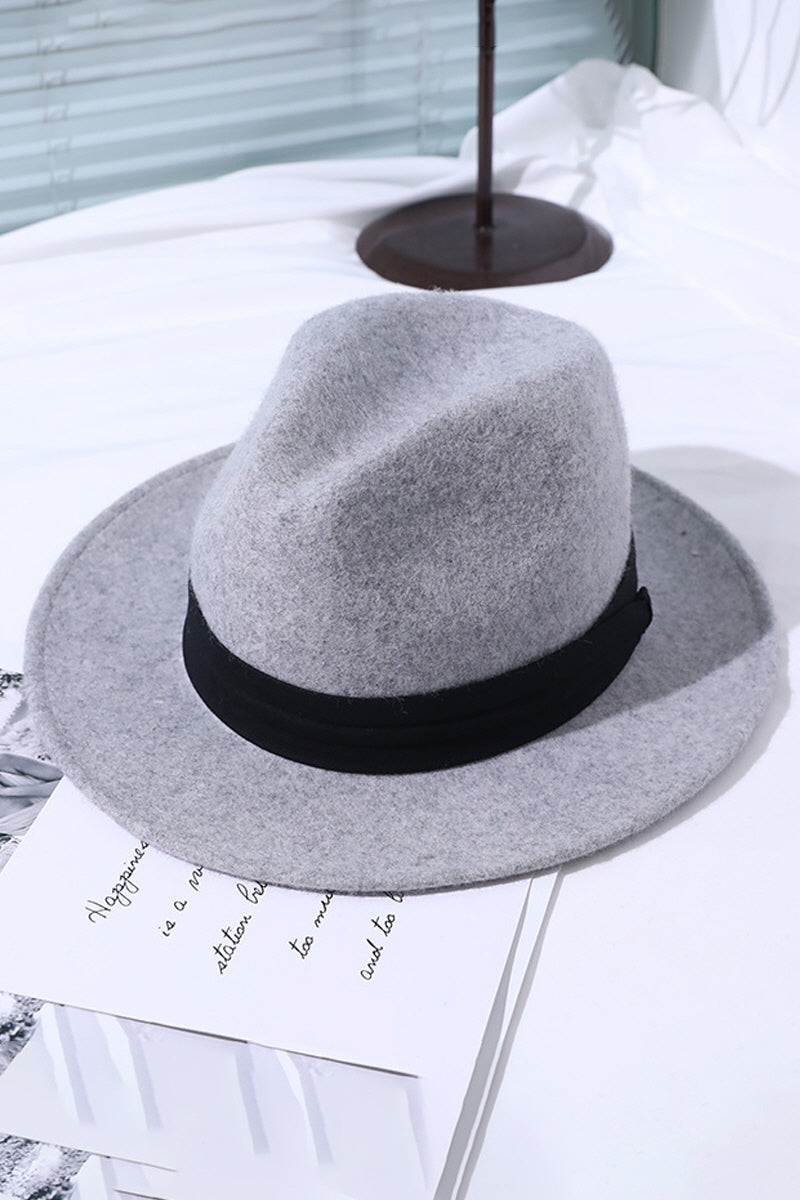 WOMEN WIDE BRIM WARM STYLE BELT PANAMA HAT