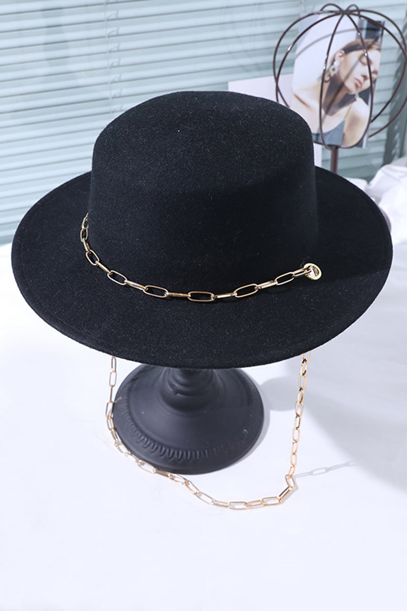 WOMEN WIDE-BRIMMED WARM CHAIN COWBOY HAT