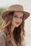 WOMEN WIDE-BRIMMED WARM CHAIN COWBOY HAT