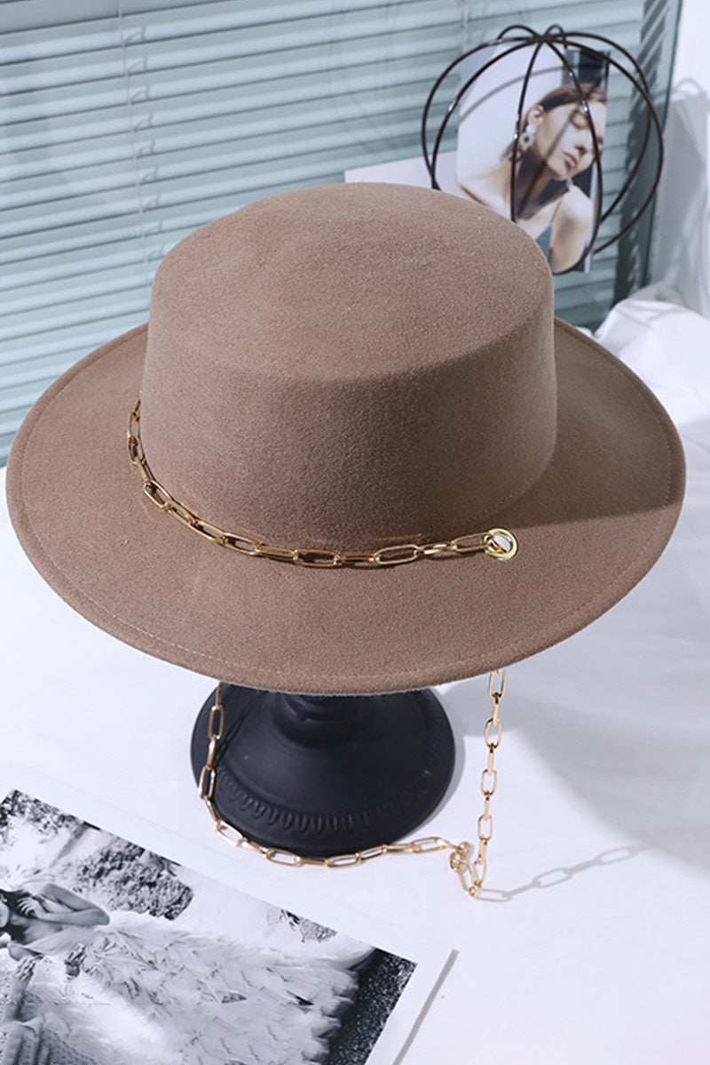 WOMEN WIDE-BRIMMED WARM CHAIN COWBOY HAT