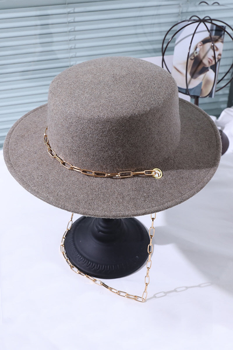 WOMEN WIDE-BRIMMED WARM CHAIN COWBOY HAT