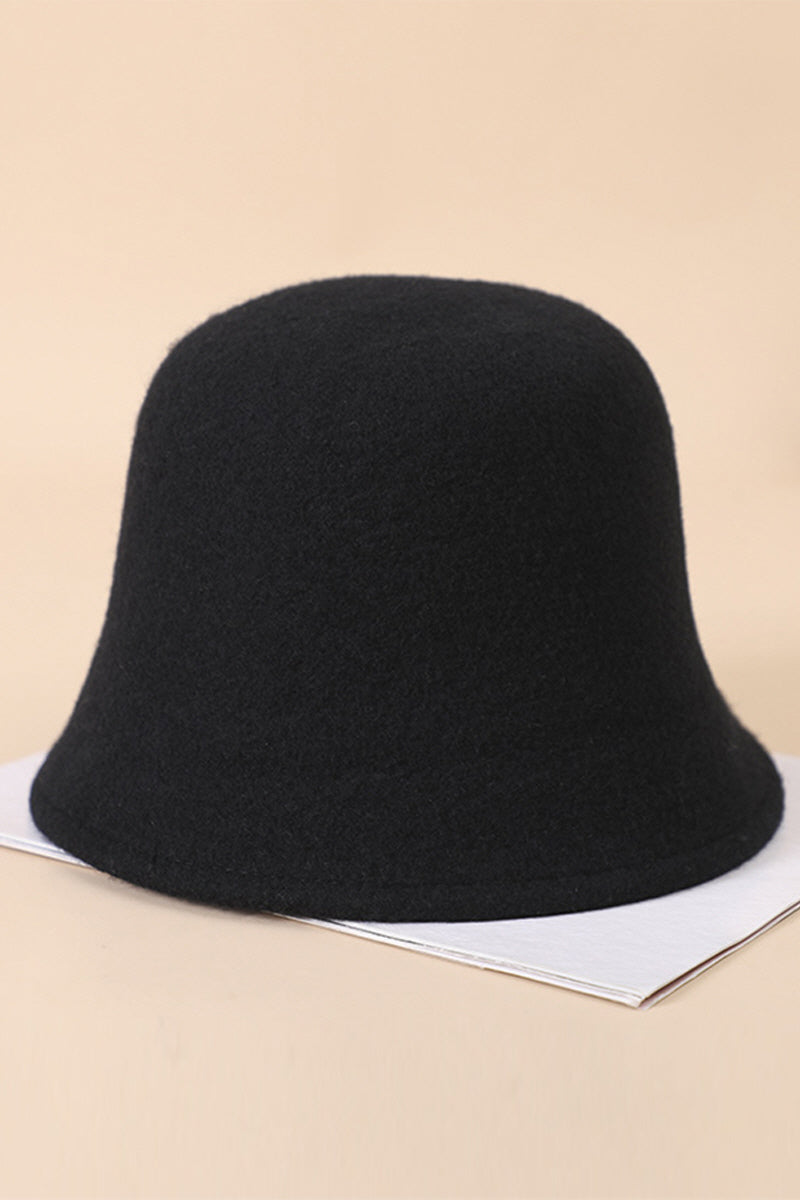 WOMEN WINTER WOOL SOLID COLOR BUCKET HAT