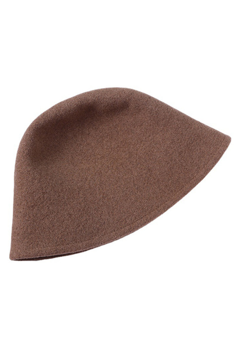 WOMEN WINTER WOOL SOLID COLOR BUCKET HAT