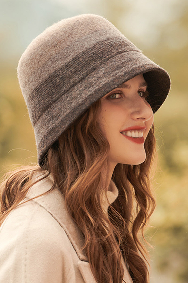 WOMEN RETRO LUXURY WARM FELT BUCKET HAT