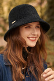 WOMEN RETRO WARM FELT HAT BUCKET HAT