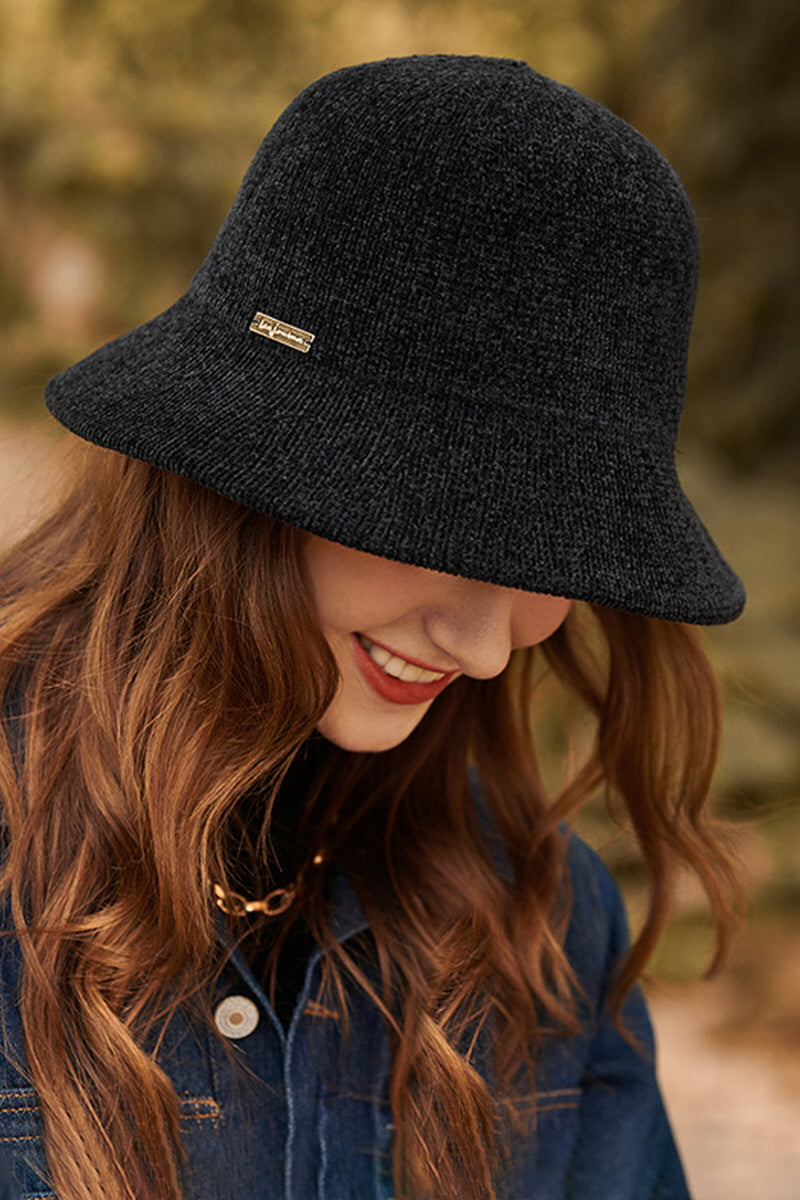 WOMEN RETRO WARM FELT HAT BUCKET HAT