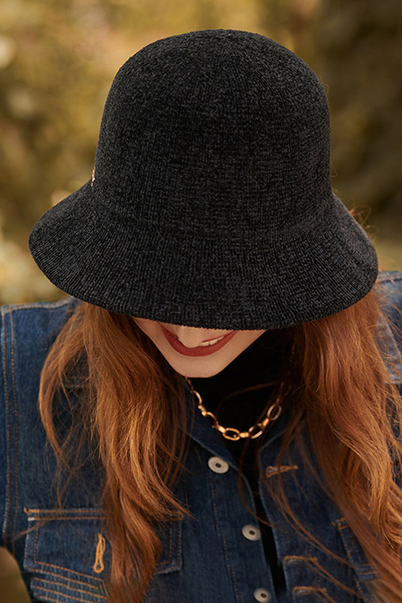 WOMEN RETRO WARM FELT HAT BUCKET HAT