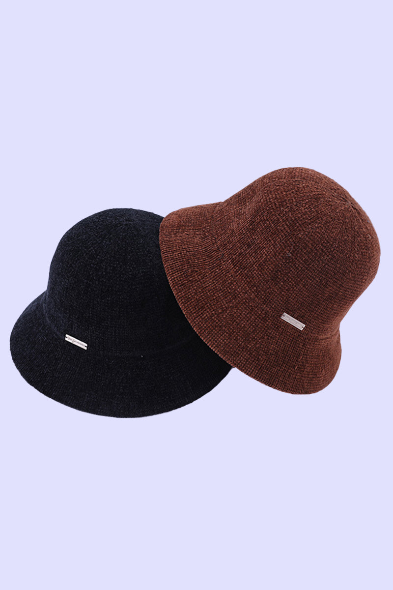 WOMEN RETRO WARM FELT HAT BUCKET HAT