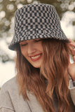 WOMEN FASHION WARM PLAID BUCKET HAT