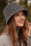 WOMEN FASHION WARM PLAID BUCKET HAT